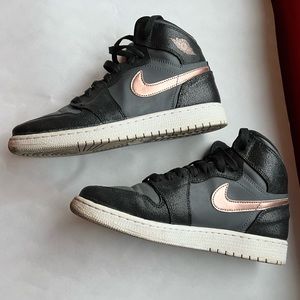 Jordan 1 Retro High Black Metallic Red Bronze Dark Grey sneakers